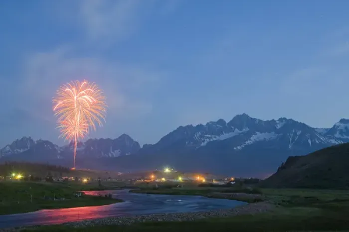 Framed Print : 4th of July fireworks over Stanley Idaho Framed Print : 4th of July fireworks over Stanley Idaho