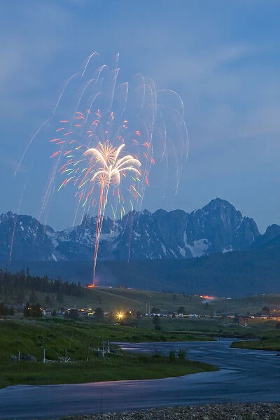 4th of July fireworks over Stanley Idaho