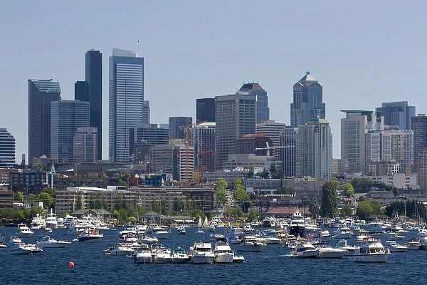 4th of July, Lake Union, Seattle, Washington, celebration, pleasure boats, skyline