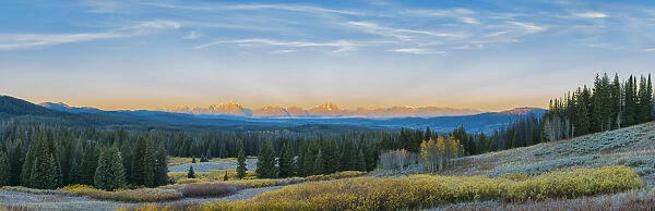 67545-08804 View of the Grand Teton Mountains from Togwotee Pass Overlook, WY