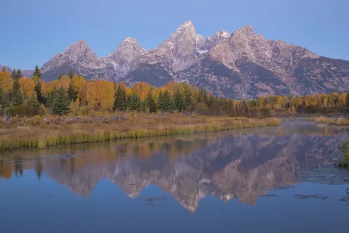 Framed Print : 67545-09414 Sunrise at Schwabacher Landing in fall, Grand Teton National Park, WY Framed Print : 67545-09414 Sunrise at Schwabacher Landing in fall, Grand Teton National Park, WY