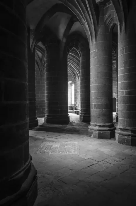 Framed Print : Abbey interior, Mont Saint-Michel monastery, Normandy, France Framed Print : Abbey interior, Mont Saint-Michel monastery, Normandy, France