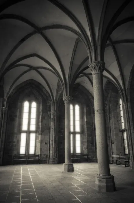 Framed Print : Abbey interior, Mont Saint-Michel monastery, Normandy, France