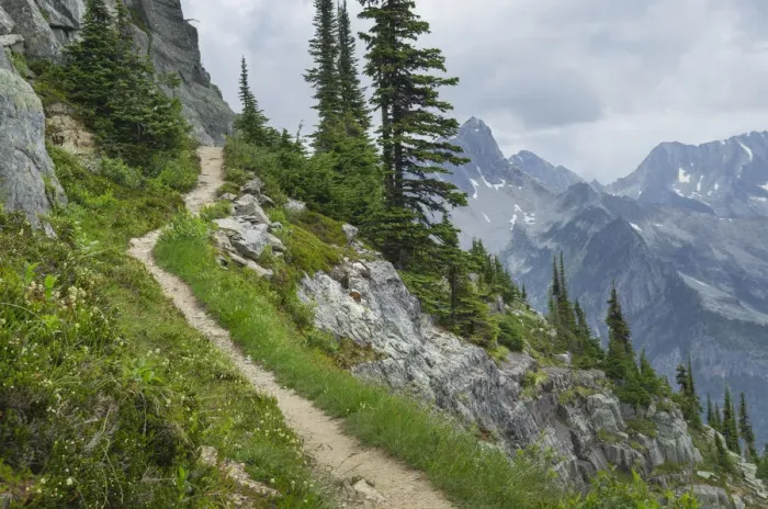 Framed Print : Abbott Ridge Trail along cliffs below Mount Abbott. Selkirk Mountains Glacier National Framed Print : Abbott Ridge Trail along cliffs below Mount Abbott. Selkirk Mountains Glacier National