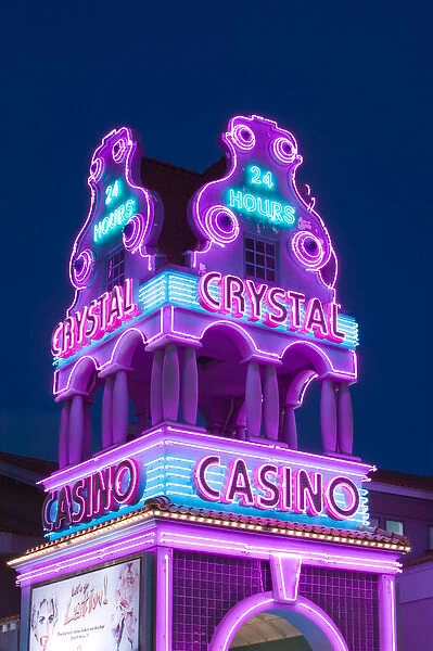 ABC Islands - ARUBA - Oranjestad: Sign for the Crystal Casino on LG Smith Boulevard