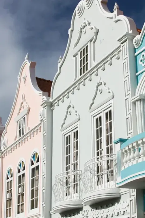 Framed Print : ABC Islands - ARUBA - Oranjestad: Downtown Dutch Architecture Detail