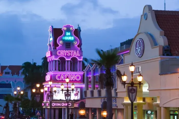 Framed Print : ABC Islands - ARUBA - Oranjestad: Sign for the Crystal Casino on LG Smith Boulevard