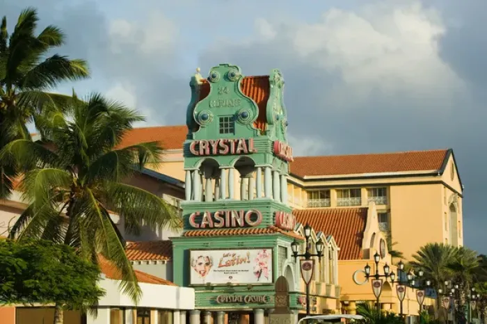 Framed Print : ABC Islands - ARUBA - Oranjestad: Sign for the Crystal Casino on LG Smith Boulevard