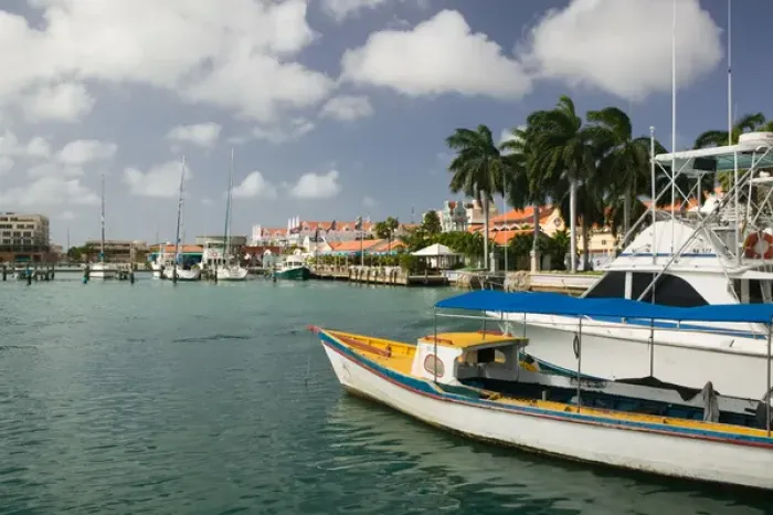 Framed Print : ABC Islands - ARUBA - Oranjestad: View of the Yacht Basin Framed Print : ABC Islands - ARUBA - Oranjestad: View of the Yacht Basin