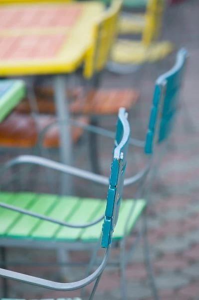 ABC Islands, ARUBA, Palm Beach: Colorful Cafe Tables & Chairs