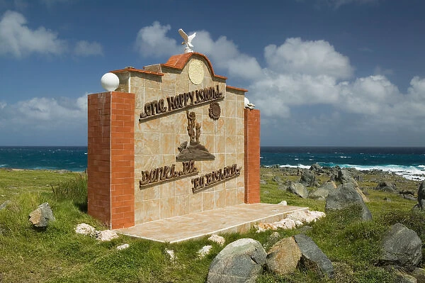 ABC Islands - ARUBA - Paradera: One Happy Island Sign at the Natural Bridge