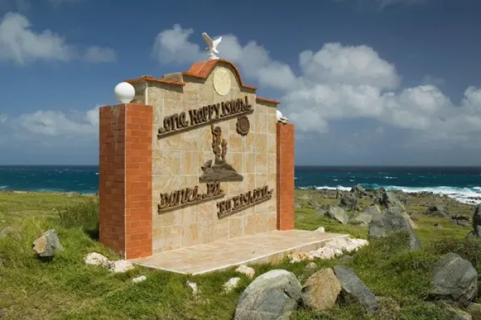 Framed Print : ABC Islands - ARUBA - Paradera: One Happy Island Sign at the Natural Bridge Framed Print : ABC Islands - ARUBA - Paradera: One Happy Island Sign at the Natural Bridge