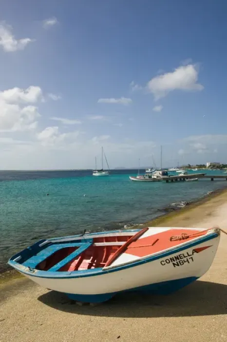 Framed Print : ABC Islands - BONAIRE - Kralendijk: Rowboat & Waterfront