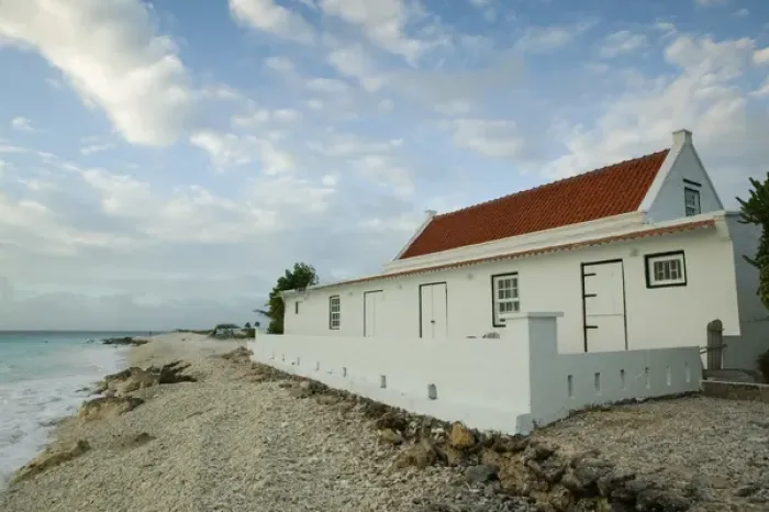 Framed Print : ABC Islands - BONAIRE - Pink Beach: Old Estate House / Sunset Framed Print : ABC Islands - BONAIRE - Pink Beach: Old Estate House / Sunset
