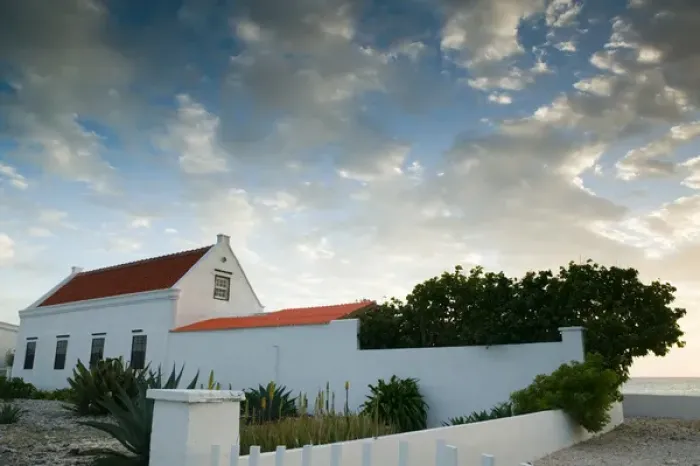 Framed Print : ABC Islands - BONAIRE - Pink Beach: Old Estate House  /  Sunset