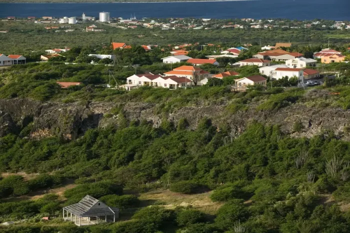 Framed Print : ABC Islands - BONAIRE - Seru Largu: View of Kralendijk Area from Seru Largu (el