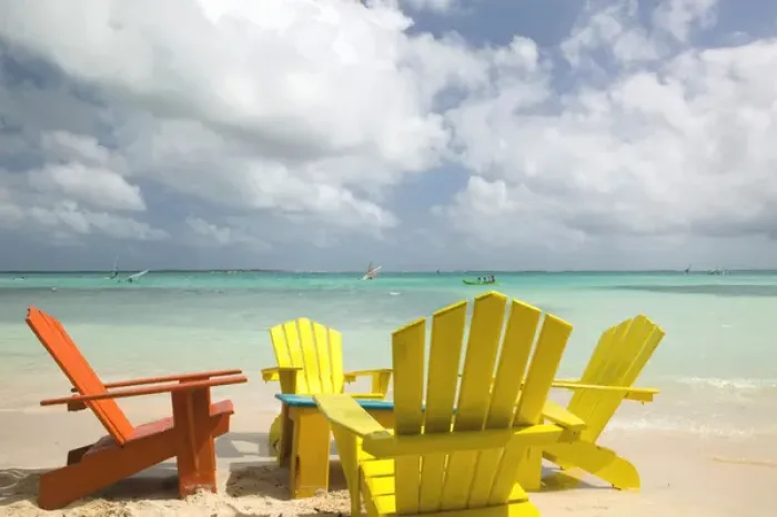Framed Print : ABC Islands - BONAIRE - Sorobon Beach: Beach Chairs