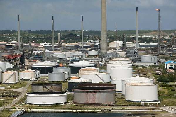 ABC Islands - CURACAO - Willemstad: Curacao Island Oil Refinery on the Scottegat