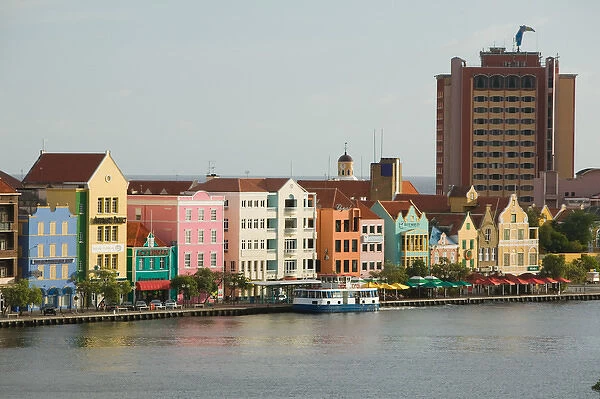 ABC Islands - CURACAO - Willemstad: Late afternoon High View of Punda Waterfront