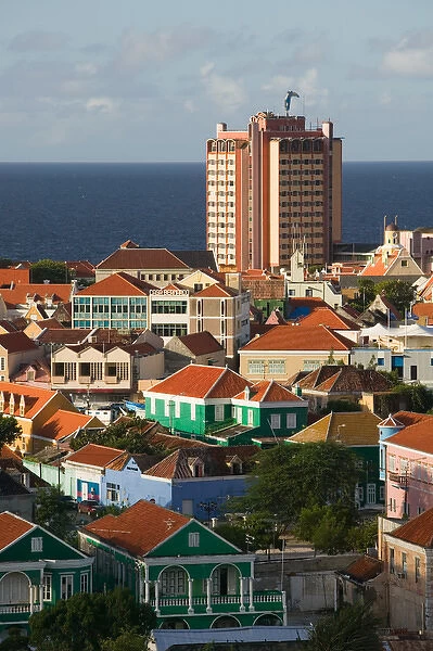 ABC Islands - CURACAO - Willemstad: View of PUNDA with Plaza Hotel Curacao  /  Morning