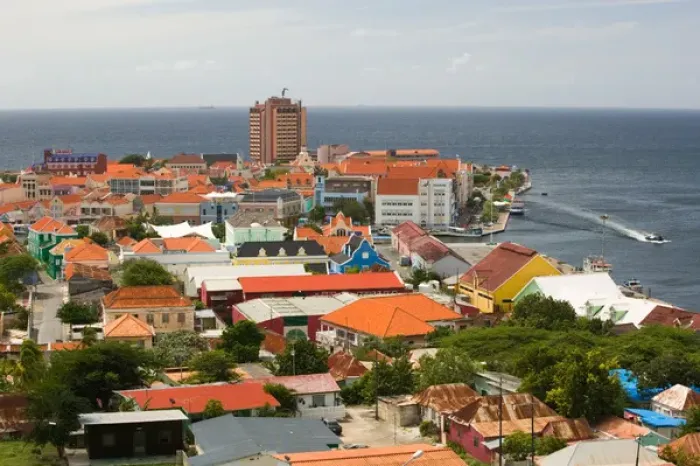 Framed Print : ABC Islands - CURACAO - Willemstad: Aerial View of Punda / Daytime Framed Print : ABC Islands - CURACAO - Willemstad: Aerial View of Punda / Daytime