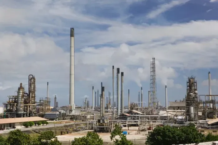 Framed Print : ABC Islands - CURACAO - Willemstad: Curacao Island Oil Refinery on the Scottegat Framed Print : ABC Islands - CURACAO - Willemstad: Curacao Island Oil Refinery on the Scottegat
