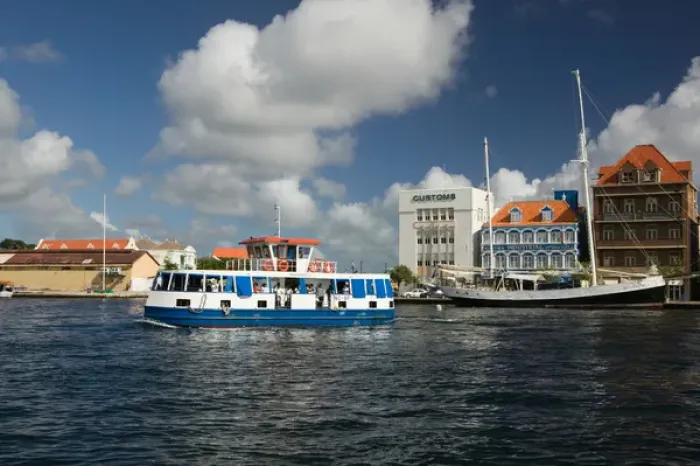 Framed Print : ABC Islands - CURACAO - Willemstad: Punda Harborfront with Harbor Ferry Framed Print : ABC Islands - CURACAO - Willemstad: Punda Harborfront with Harbor Ferry