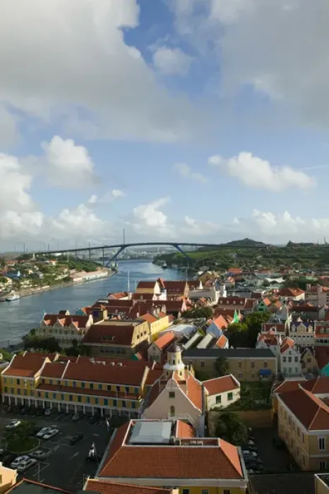 Framed Print : ABC Islands - CURACAO - Willemstad: Town Overview along Sint Anna Baai / Morning Framed Print : ABC Islands - CURACAO - Willemstad: Town Overview along Sint Anna Baai / Morning