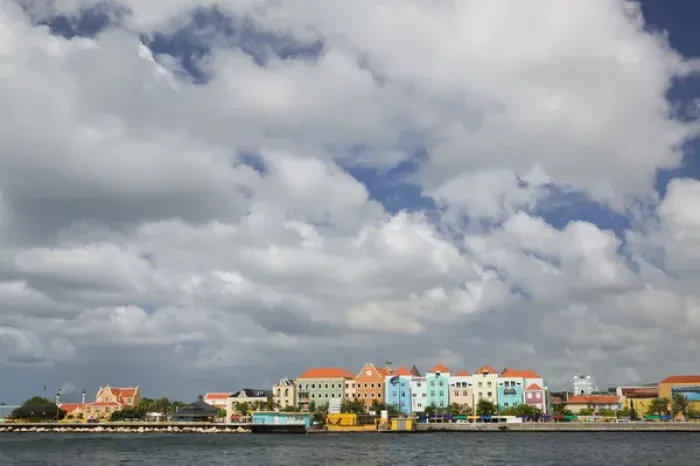 Framed Print : ABC Islands - CURACAO - Willemstad: View of Otrobanda along Sint Annabaai Harbor