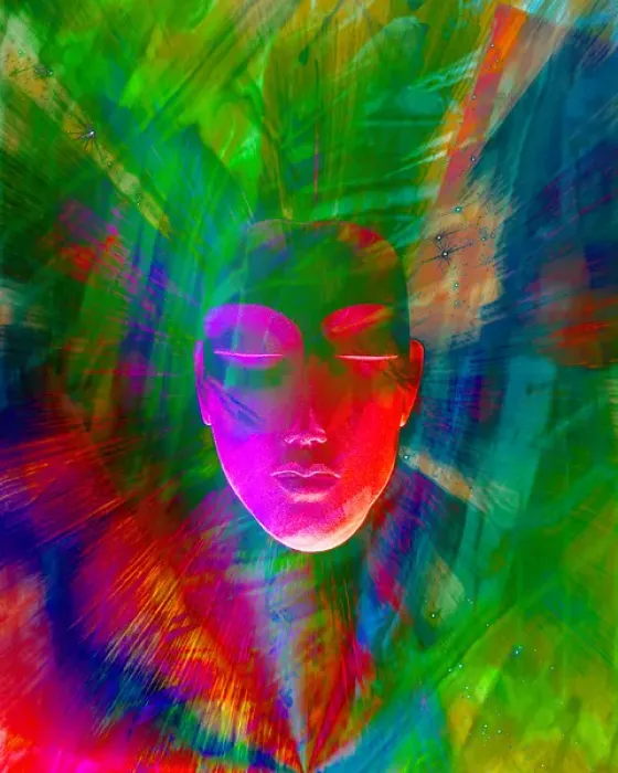 Framed Print : Abstract of meditating human face. Credit as: Jim Zuckerman  /  Jaynes Gallery  /  DanitaDelimont