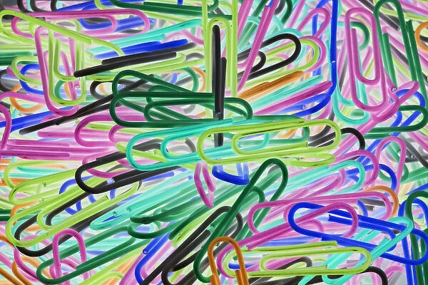 Abstract of multicolored paper clips. Credit as: Dennis Flaherty  /  Jaynes Gallery  /  DanitaDelimont