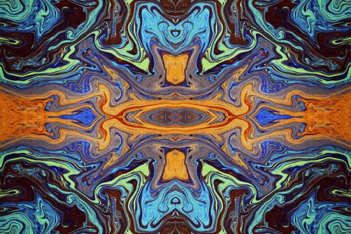 Framed Print : Abstract rainbow pattern of colors in oil spilled in small stream, Costa Rica Framed Print : Abstract rainbow pattern of colors in oil spilled in small stream, Costa Rica