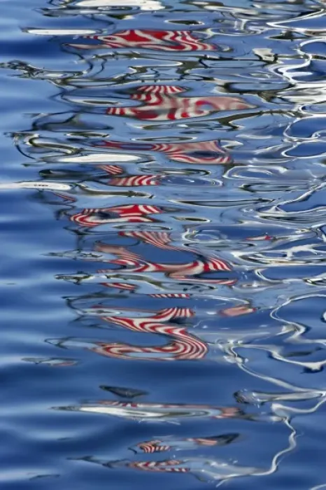Framed Print : Abstract reflection of American flag, Catalina, California Framed Print : Abstract reflection of American flag, Catalina, California