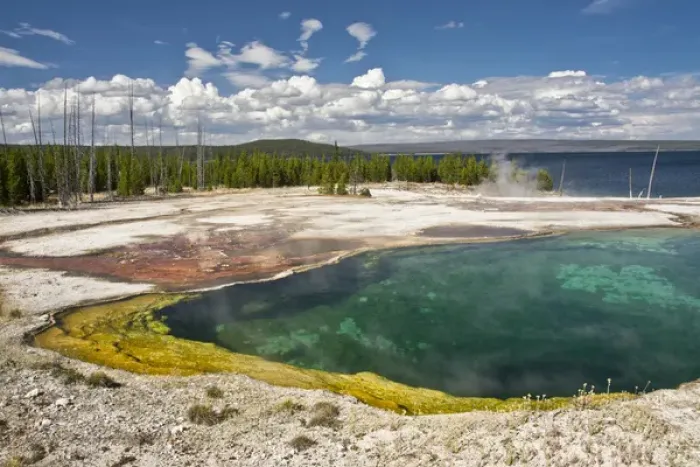 Framed Print : Abyss Pool, West Thumb Geyser Basin, Yellowstone National Park, Wyoming, USA