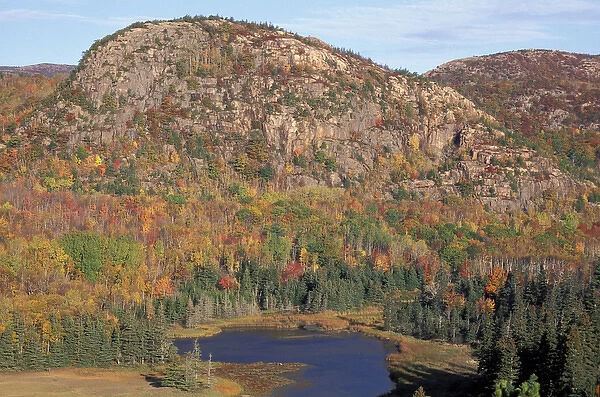 Acadia N. P. ME. New England Fall. The Beehive from Great Head Trail