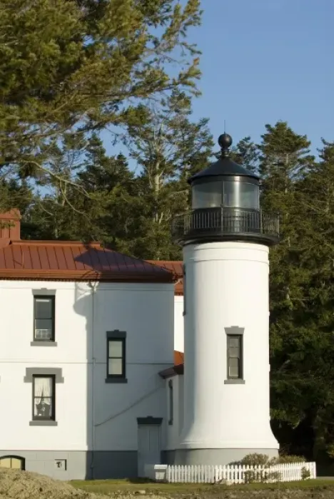 Framed Print : Admiralty Head Lighthouse originally built in 1861. Built new lighthouse 1903 which Framed Print : Admiralty Head Lighthouse originally built in 1861. Built new lighthouse 1903 which