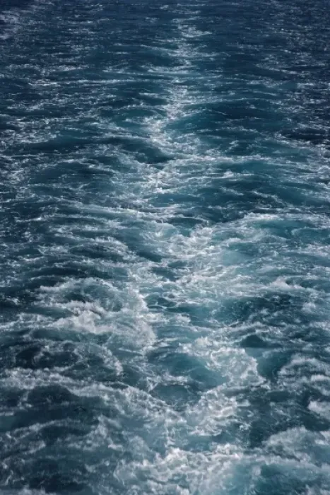 Framed Print : Adriatic Ocean churning behind ferry boat, Hvar, Croatia