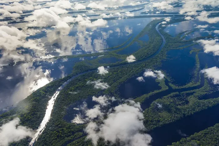 Framed Print : Aerial of Amazon River Basin, Manaus, Brazil Framed Print : Aerial of Amazon River Basin, Manaus, Brazil
