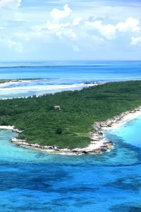Framed Print : Aerial of Berry Islands Whale Cay Bahamas