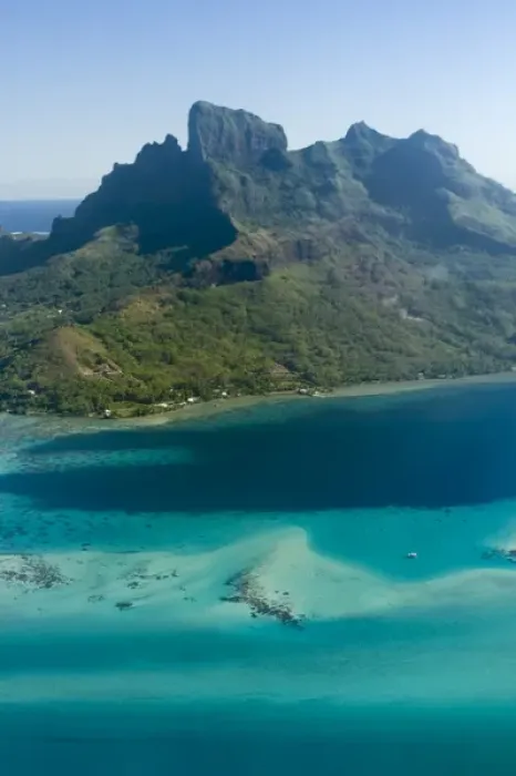 Framed Print : Aerial of Bora Bora in the Society Islands, French Polynesia Framed Print : Aerial of Bora Bora in the Society Islands, French Polynesia