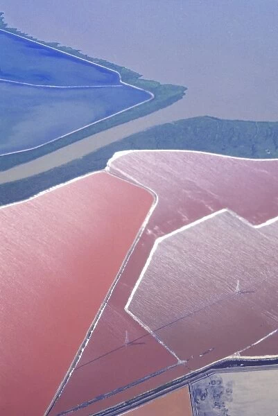 Aerial salt evaporating ponds, San Francisco Bay, California