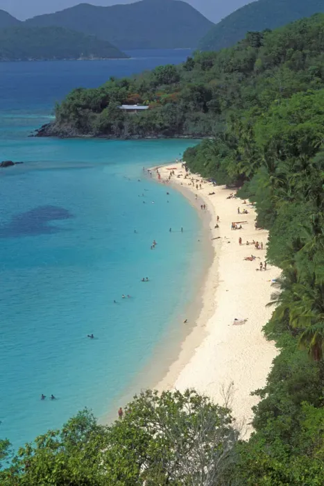 Framed Print : Aerial of Trunk Bay Beach St Johns Framed Print : Aerial of Trunk Bay Beach St Johns