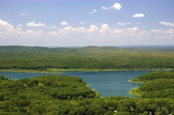 Aerial view of Bull Shoal Lake in northern Arkansas