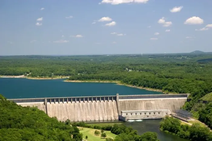 Framed Print : Aerial view of Bull Shoals Dam, Arkansas Framed Print : Aerial view of Bull Shoals Dam, Arkansas
