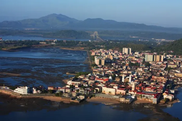 Framed Print : aerial view of Casco Viejo, the old colonial part of Panama City, Panama Framed Print : aerial view of Casco Viejo, the old colonial part of Panama City, Panama