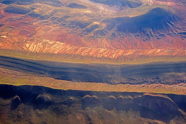 Aerial view of colorful land pattern, Bolivia