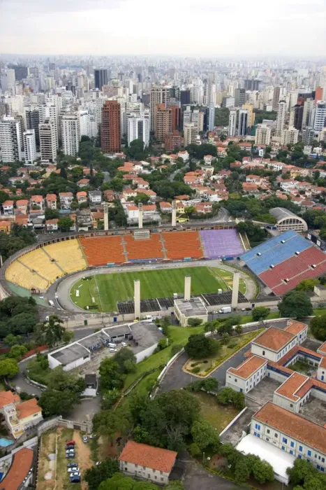 Framed Print : Aerial view of the Estadio Pacaembu in Sao Paulo, Brazil