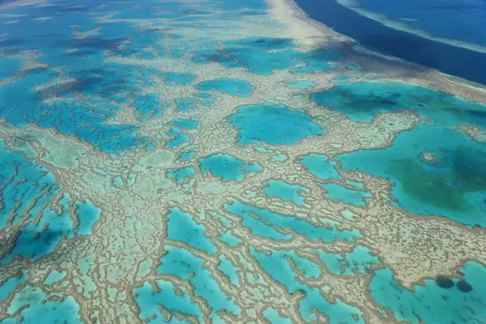 Framed Print : Aerial view of the Great Barrier Reef, Queensland, Australia Framed Print : Aerial view of the Great Barrier Reef, Queensland, Australia