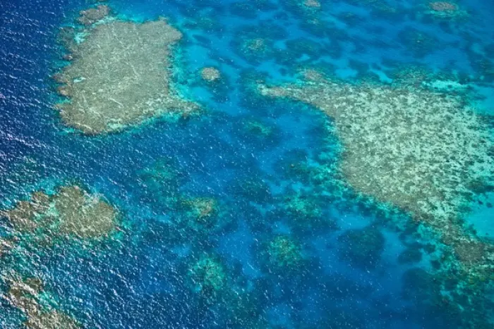 Framed Print : Aerial view of the Great Barrier Reef, Queensland, Australia Framed Print : Aerial view of the Great Barrier Reef, Queensland, Australia
