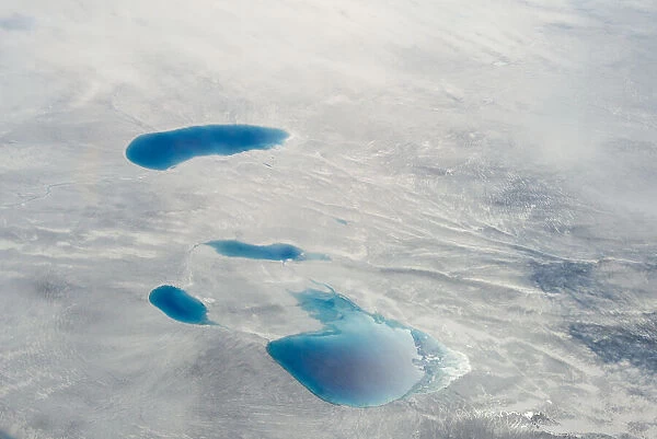 Aerial view of ice sheet, Greenland